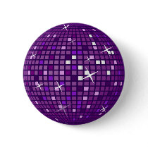 PURPLE MIRROR DISCO BALL PINS