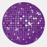 PURPLE MIRROR DISCO BALL STICKERS