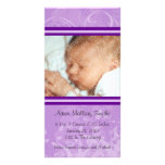 Purple Mod Style New Baby Photo Card