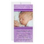 Purple Mod Style New Baby Photo Card