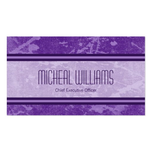 Purple Modern CEO Company Business Cards (front side)
