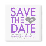 Purple Modern Save the Date Refrigerator Magnet