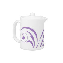 Purple Modern Swirl Tea Pot