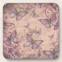 Purple Modern Vintage Style Coasters