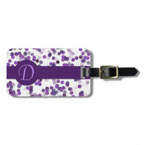Purple Monogram Dots Tag For Bags