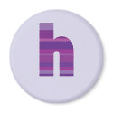 Purple Monogram - Letter H magnets