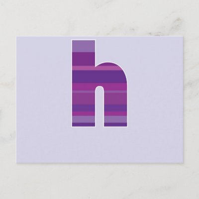 Purple Monogram - Letter H Postcard