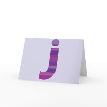 Purple Monogram - Letter J Cards