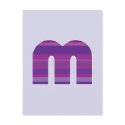Purple Monogram - Letter M postcards