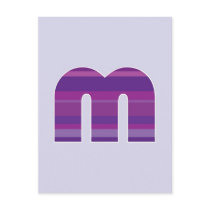 Purple Monogram - Letter M postcards