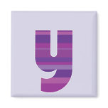 Purple Monogram - Letter Y Refrigerator Magnets