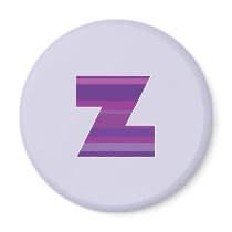 Purple Monogram - Letter Z magnets