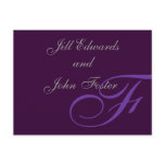 Purple Monogram Save the Date Announcement postcards