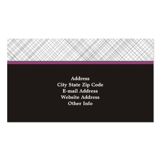 Purple Monogram Vertical Business Cards (back side)
