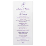Purple Monogram Wedding Program Custom Rack Card