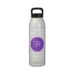 Purple Monogram with Chevron Water Bottle