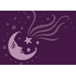 purple moon and stars notecard card