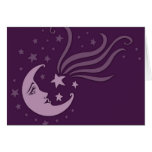 purple moon and stars notecard