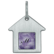 Purple Moon Flower Pet Name Tag