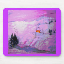 purple moonlight snow mouse pad