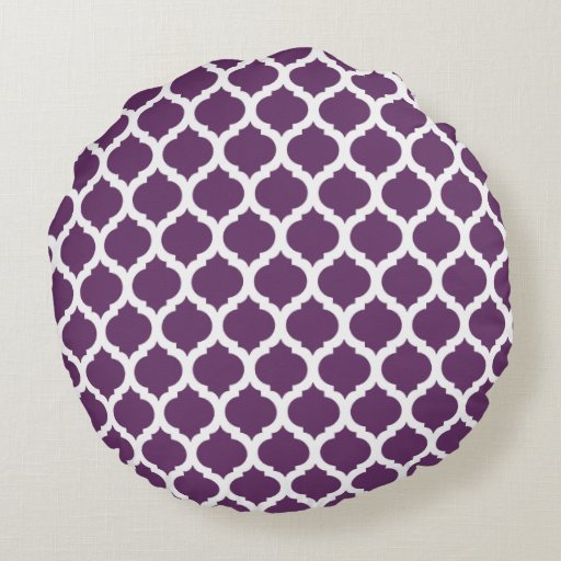 Purple Moroccan Pattern Round Pillows Round Pillow Zazzle