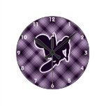 Purple Motocross Whip Wallclocks