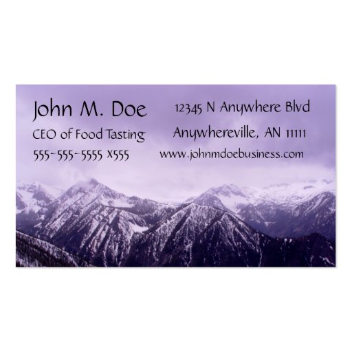 Purple Mountain Majesty Monogram Business Card