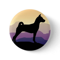 Purple Mountains Basenji Pinback Buttons