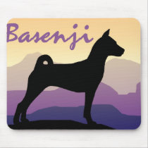 Purple Mountains Basenji Mouse Pads