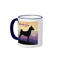 Purple Mountains Basenji Coffee Mugs