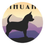 Purple Mountains Chihuahua Round Sticker