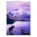 "Purple Mountains Majesty" Moose Watercolor cards