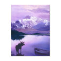 "Purple Mountains Majesty" Moose Watercolor postcards
