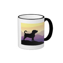 Purple Mountains Puggle Dog Coffee Mug