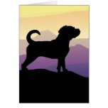 Purple Mountains Puggle Dog Greeting Card