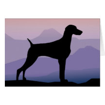 Purple Mountains Weimaraner Greeting Cards