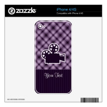 Purple Movie Camera Skin For iPhone 4S