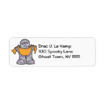 purple mummy with banner custom return address label