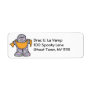 purple mummy with banner custom return address label