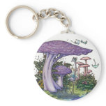 Purple mushroom keychain