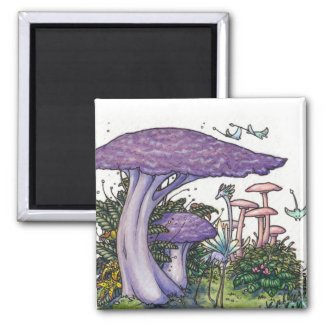 Purple mushroom magnet magnet