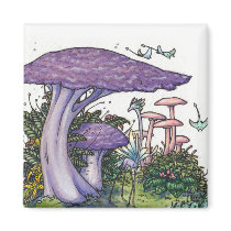 Purple mushroom magnet