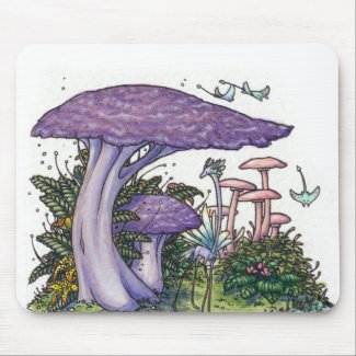 Purple mushroom mousepad mousepad