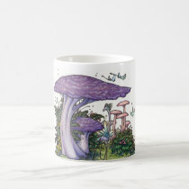 Purple mushroom mug mugs