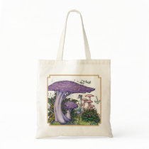Purple mushrooms bag by thedancingemu Purple mushrooms bag