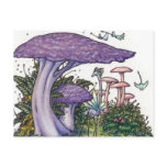 Purple mushrooms postcard