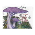 Purple mushrooms postcard