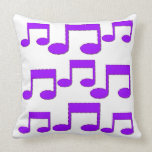 Purple Music Notes Theme Pillow Cushion