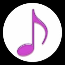 Purple Musical Emboss 8th Note stickers