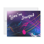 Purple Musical Notes Birthday Celebration Custom Invitations